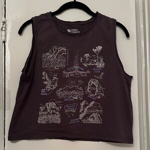 Parks Project Grey Cropped Tank with White Park Graphics